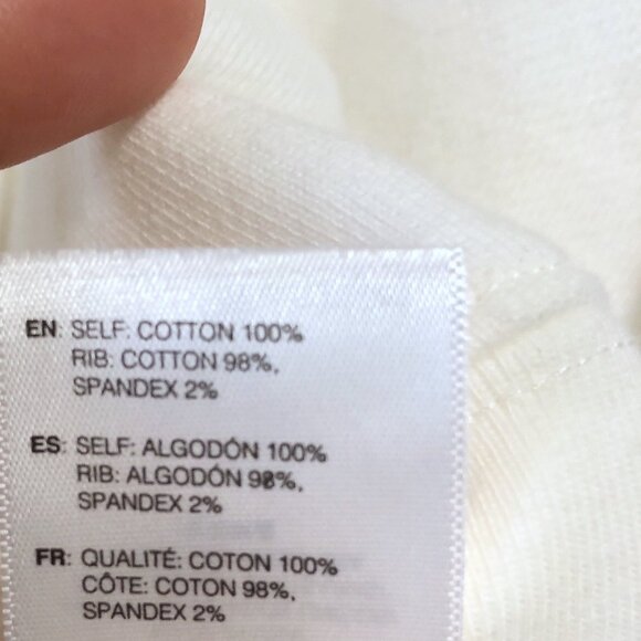 John Elliot Solid White Long Sleeve Zipped Cropped Hoodie 2 - Picture 8 of 8